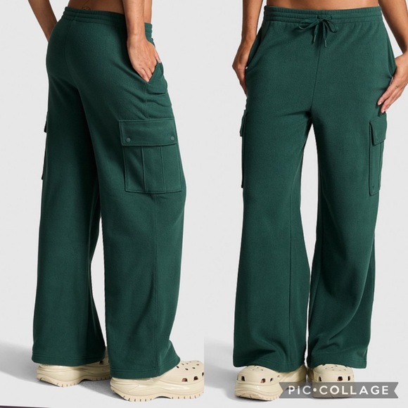 PINK Micro Fleece Wide-Leg Cargo - Picture 1 of 1